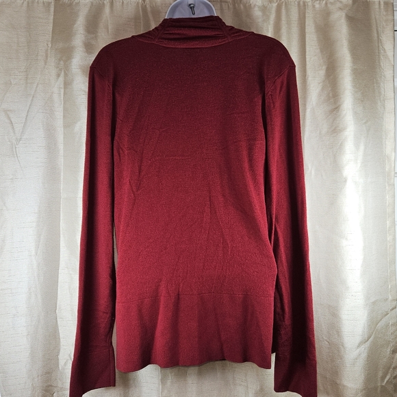 Ann Taylor red wool blend shawl collar wrap sweater Womens XLarge - Picture 5 of 8